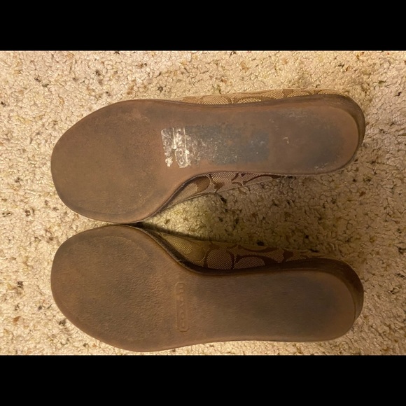 Coach brown signature print wedges 8.5 - Picture 5 of 5